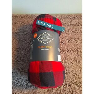 St John's Bay Mens 4XLT Big &‎ Tall Red Black Buffalo Check Sleep Athlesier